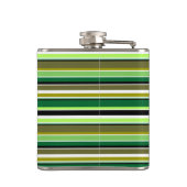 かわいい緑の白いストライプ フラスク (裏面)