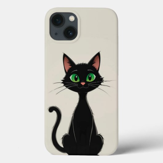 かわいい緑の目の黒猫 Case-Mate iPhoneケース (裏面)