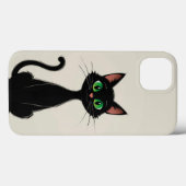 かわいい緑の目の黒猫 Case-Mate iPhoneケース (裏面 (横))