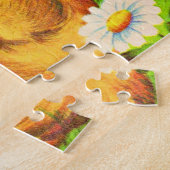 かわいい緑の目をした子猫 ジグソーパズル (側面)