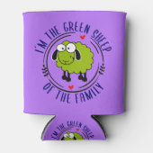 かわいい緑の羊の家族，ビーガン 缶クーラー (正面)