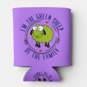 かわいい緑の羊の家族，ビーガン 缶クーラー (裏面)