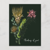 かわいい緑の花のカメレオンアート あなたのことを想って ポストカード (正面)