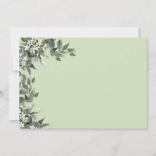 かわいい緑の象男女兼用の赤ちゃんシャワー サンキューカード (裏面)