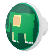 かわいい緑の象 セラミックノブ (右)