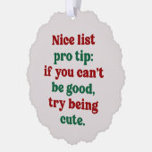 かわいい緑の赤いおもしろいペットの写真クリスマス オーナメントカード (左)