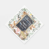 かわいい緑の農業動物誕生日赤ちゃんシャワー スタンダードランチョンナプキン (角)