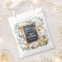 かわいい緑の農業動物誕生日赤ちゃんシャワー フェイバーバッグ