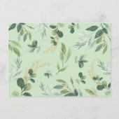 かわいい緑の金ゴールド緑の象の本ベビー エンクロージャーカード (裏面)