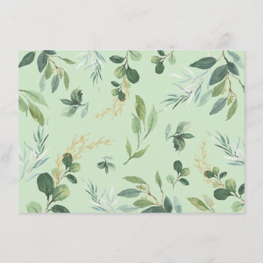 かわいい緑の金ゴールド緑の象の本ベビー エンクロージャーカード (裏面)