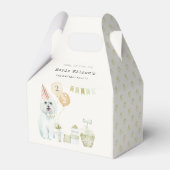 かわいい緑の錆びパーティー子犬任意の年齢誕生日 フェイバーボックス (裏面サイド)