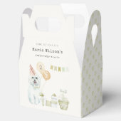 かわいい緑の錆びパーティー子犬任意の年齢誕生日 フェイバーボックス (オープン)