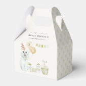 かわいい緑の錆びパーティー子犬任意の年齢誕生日 フェイバーボックス (正面サイド)