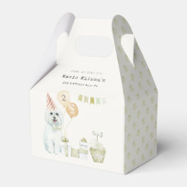 かわいい緑の錆びパーティー子犬任意の年齢誕生日 フェイバーボックス