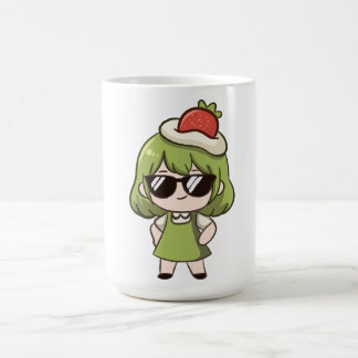 かわいい緑の髪のアニメちび娘 サーマルタンブラー コーヒーマグカップ