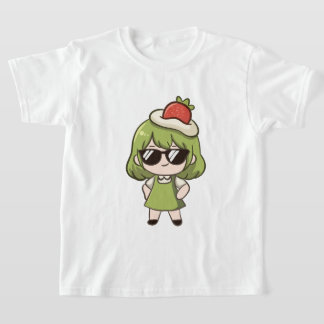 かわいい緑の髪のアニメちび娘 サーマルタンブラー Tシャツ