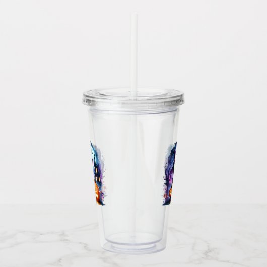 かわいい緑の魔女ハロウィンアクリルタンブラー アクリルタンブラー (右)