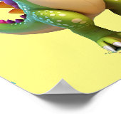 かわいい緑の魔術恐竜 ポスター (角)