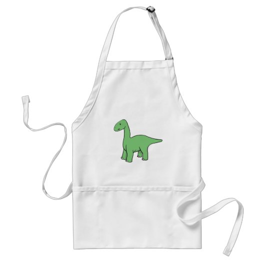 かわいい緑のBrontosaurus スタンダードエプロン (正面)