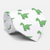 かわいい緑のBrontosaurus ネクタイ (ロール)