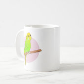 かわいい緑のBudgie コーヒーマグカップ (正面左)