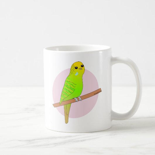 かわいい緑のBudgie コーヒーマグカップ (右)