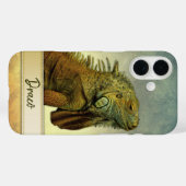 かわいい緑のIguanaのパーソナライズ可能 Case-Mate iPhoneケース (裏面 (横))