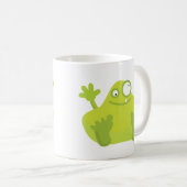 かわいい緑モンスターのマグ コーヒーマグカップ (正面右)