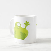 かわいい緑モンスターのマグ コーヒーマグカップ (正面左)