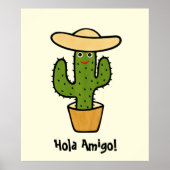 かわいい緑色のサボテン ポスター (正面)