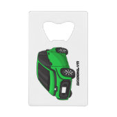 かわいい緑色の超小型車 クレジットカード栓抜き (正面)