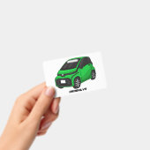 かわいい緑色の超小型車 バッジ (手持ち)
