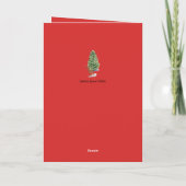 かわいい緑飾のクリスマスツリーの子どもたち シーズンカード (裏面)