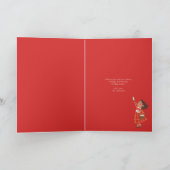 かわいい緑飾のクリスマスツリーの子どもたち シーズンカード (内部)