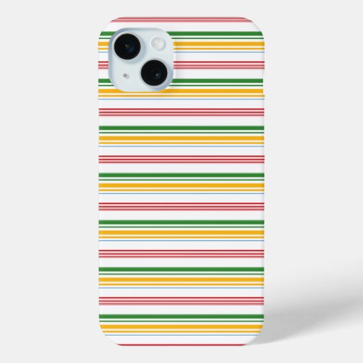 かわいい緑黄色のストライプ Case-Mate iPhoneケース (裏面)