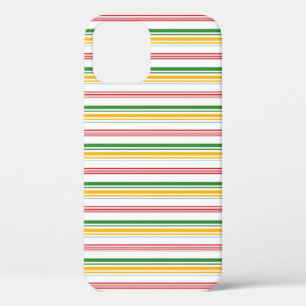 かわいい緑黄色のストライプ iPhone 12 PROケース