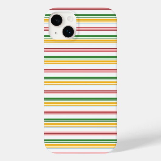 かわいい緑黄色のストライプ Case-Mate iPhoneケース (裏面)