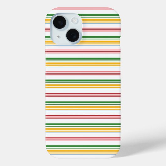 かわいい緑黄色のストライプ Case-Mate iPhoneケース (裏面)