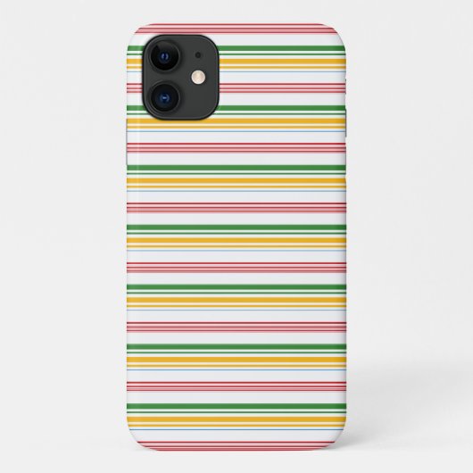 かわいい緑黄色のストライプ Case-Mate iPhoneケース (裏面)