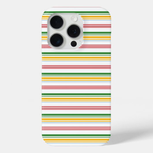 かわいい緑黄色のストライプ Case-Mate iPhoneケース (裏面)