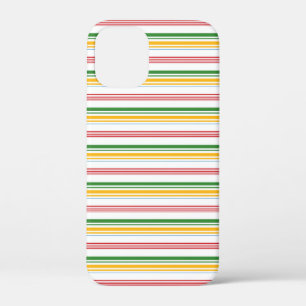 かわいい緑黄色のストライプ iPhone 12 MINI ケース