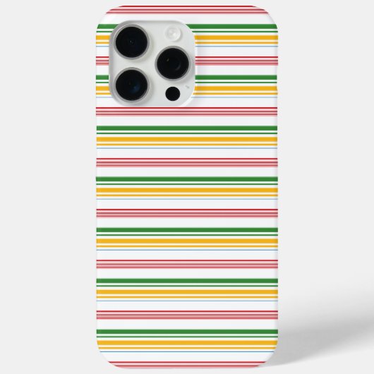 かわいい緑黄色のストライプ Case-Mate iPhoneケース (裏面)