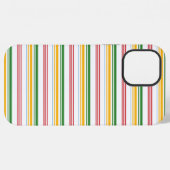 かわいい緑黄色のストライプ iPhoneケース (裏面横)