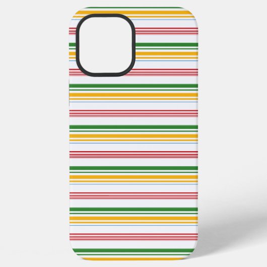 かわいい緑黄色のストライプ iPhoneケース (裏面)