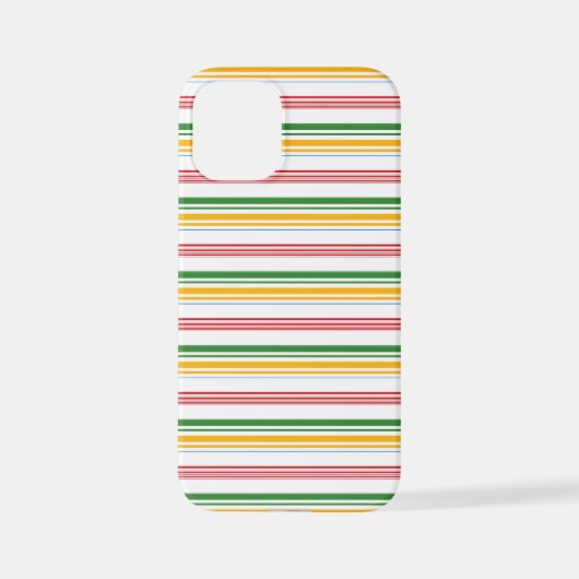かわいい緑黄色のストライプ iPhoneケース (裏面)