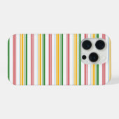 かわいい緑黄色のストライプ iPhoneケース (裏面横)