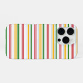 かわいい緑黄色のストライプ iPhoneケース (裏面横)