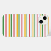かわいい緑黄色のストライプ iPhoneケース (裏面横)