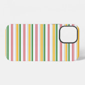 かわいい緑黄色のストライプ iPhoneケース (裏面横)
