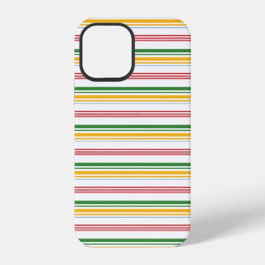 かわいい緑黄色のストライプ iPhoneケース (裏面)